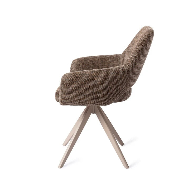 Jesper Home Eetkamerstoel 'Yanai' Turn Beige, kleur Checked Chestnut