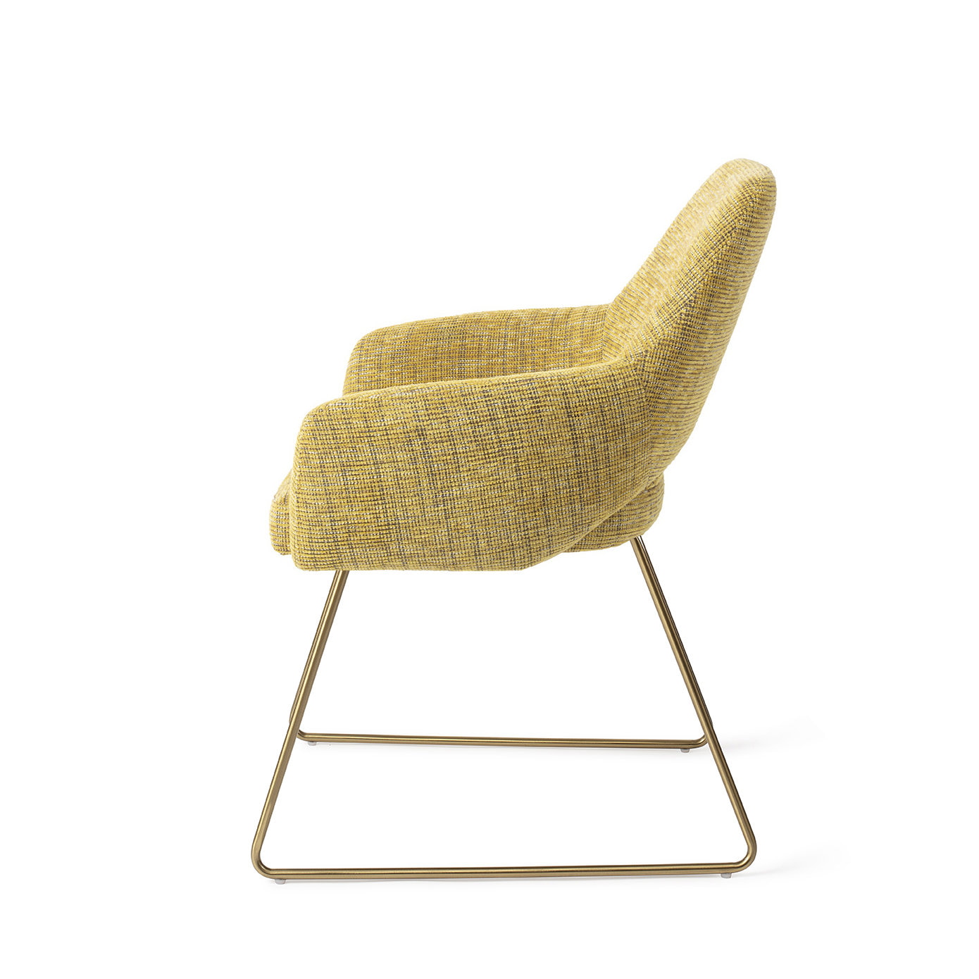 Jesper Home Eetkamerstoel 'Yanai' Slide Gold, kleur Lemon Lines