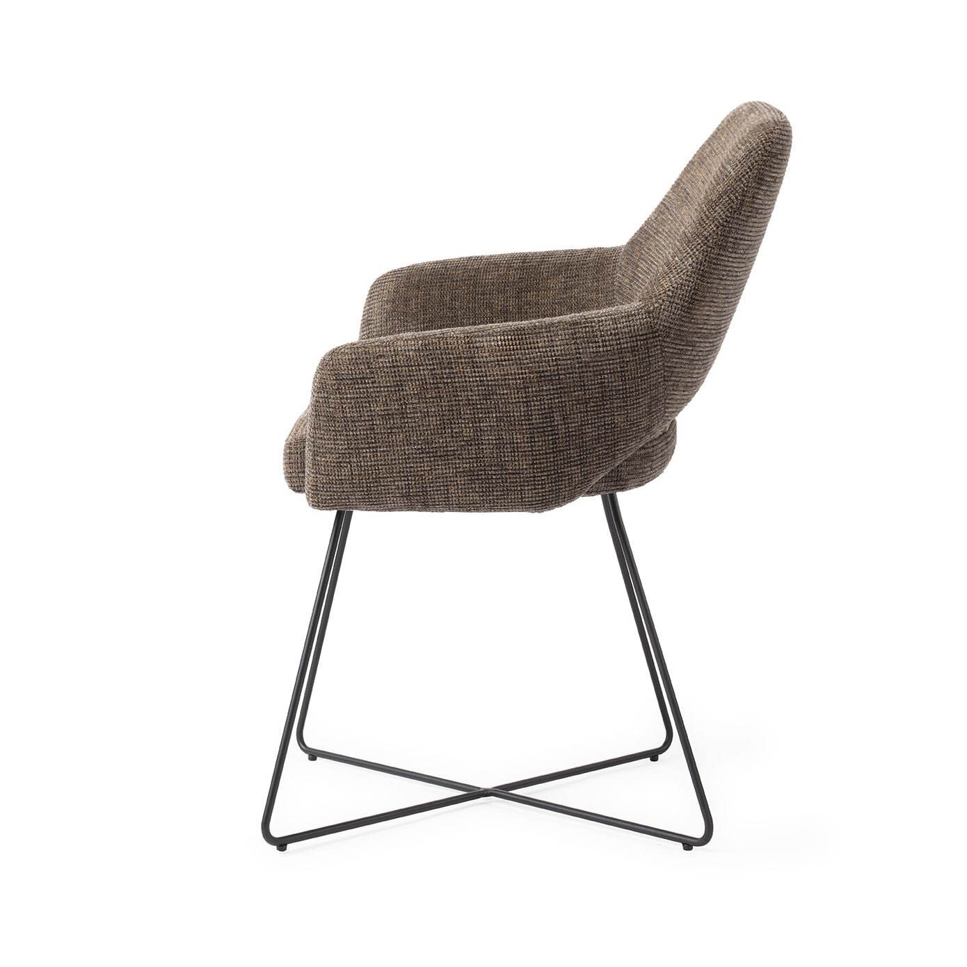Jesper Home Eetkamerstoel 'Yanai' Cross Black, kleur Checked Chestnut