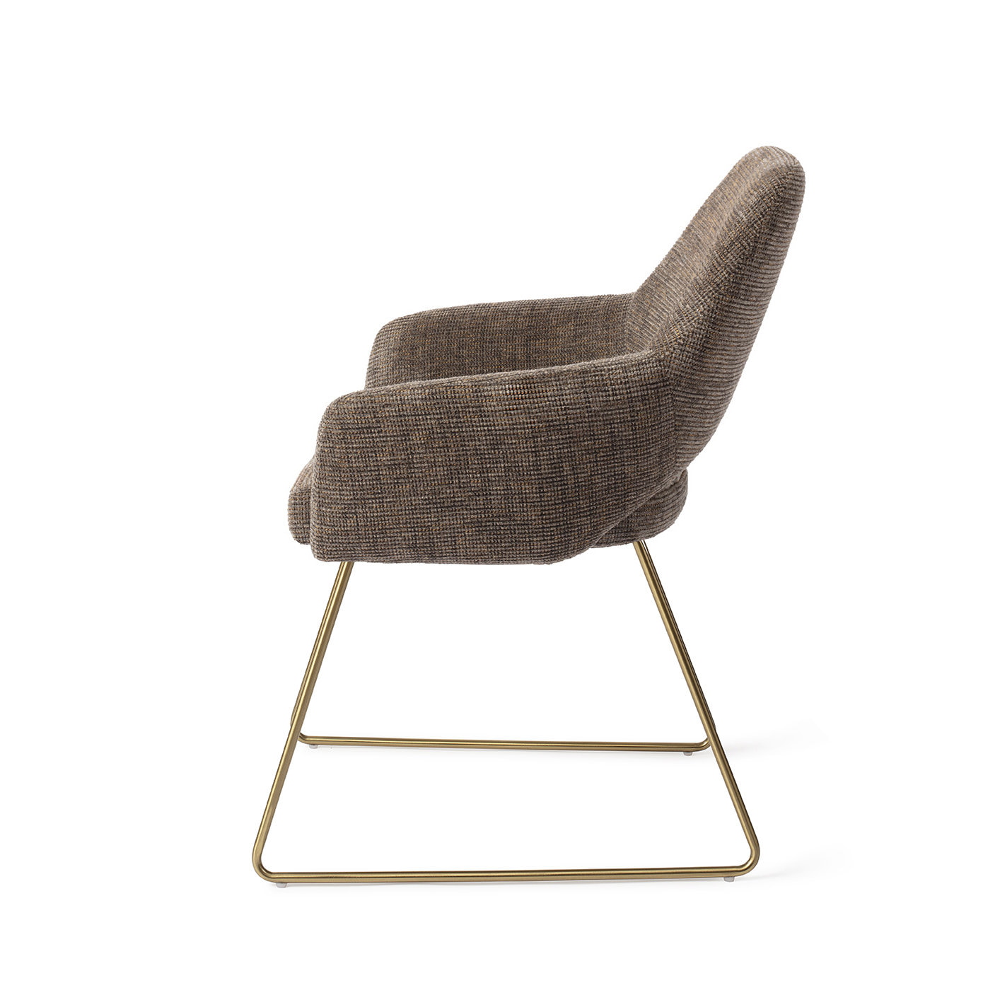 Jesper Home Eetkamerstoel 'Yanai' Slide Gold, kleur Checked Chestnut