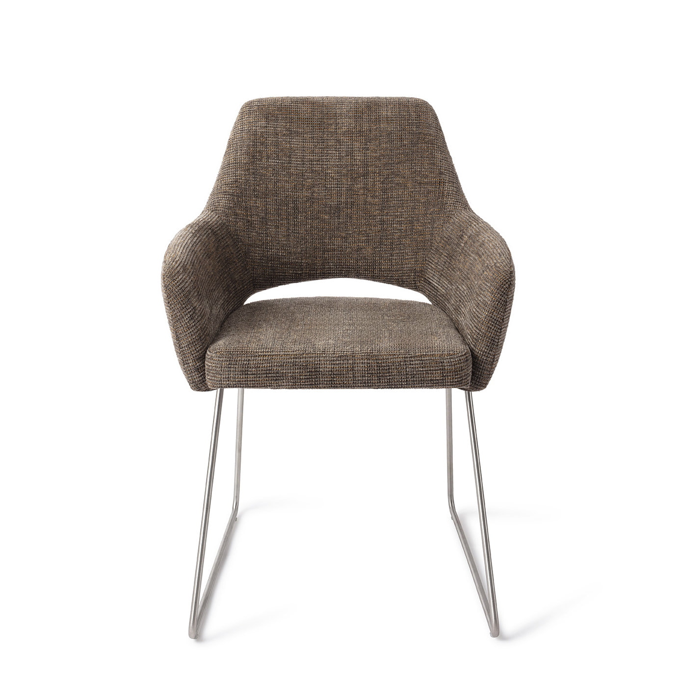 Jesper Home Eetkamerstoel 'Yanai' Slide Steel, kleur Checked Chestnut