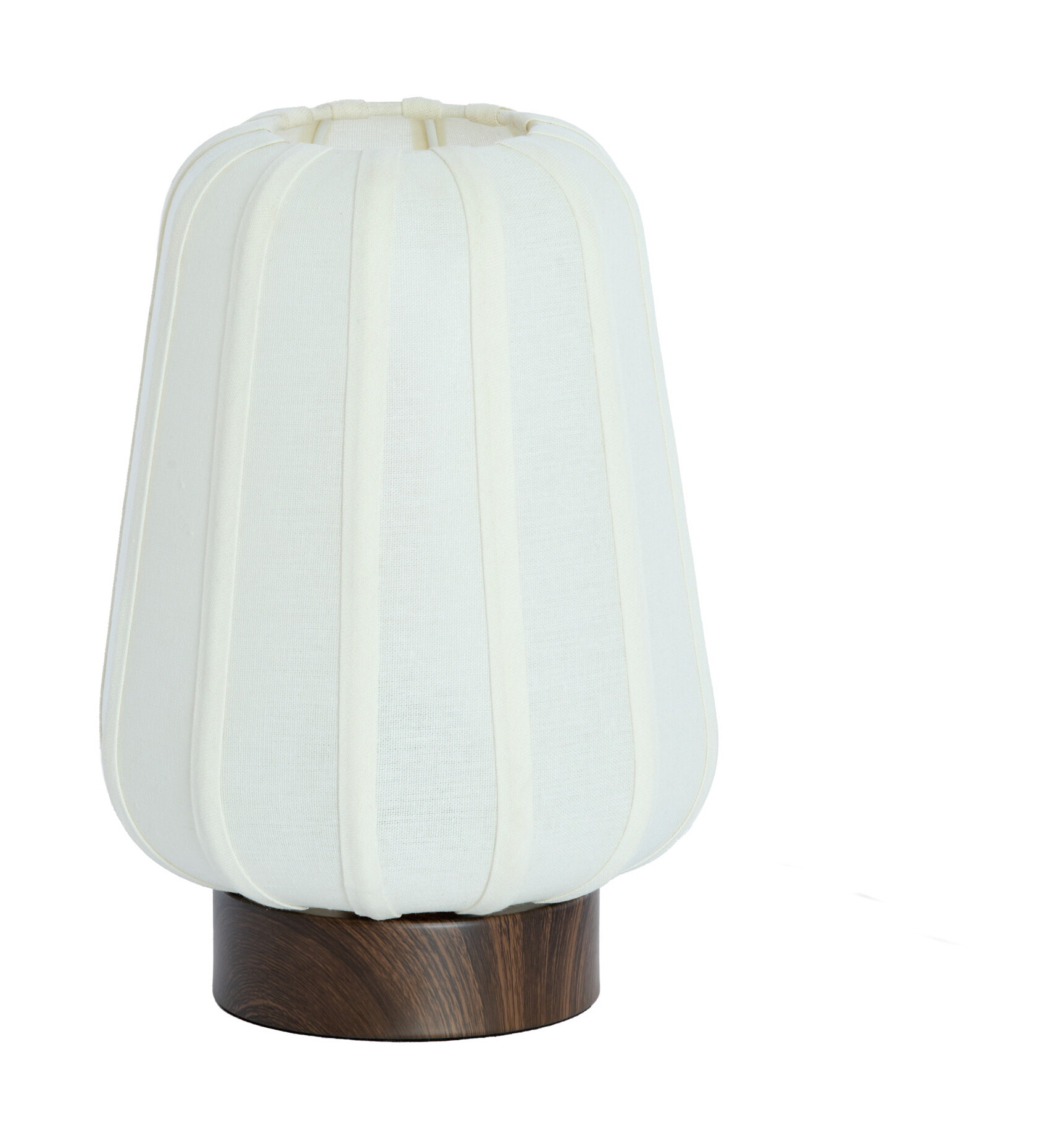 Light & Living Tafellamp Bibia Stof en hout, 29cm - Wit - Rond