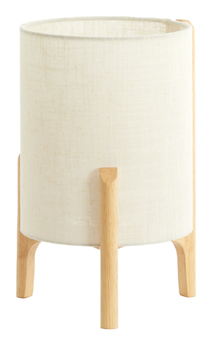 Light & Living Tafellamp Litto Linnenlook en hout, 33cm - Naturel - Rond
