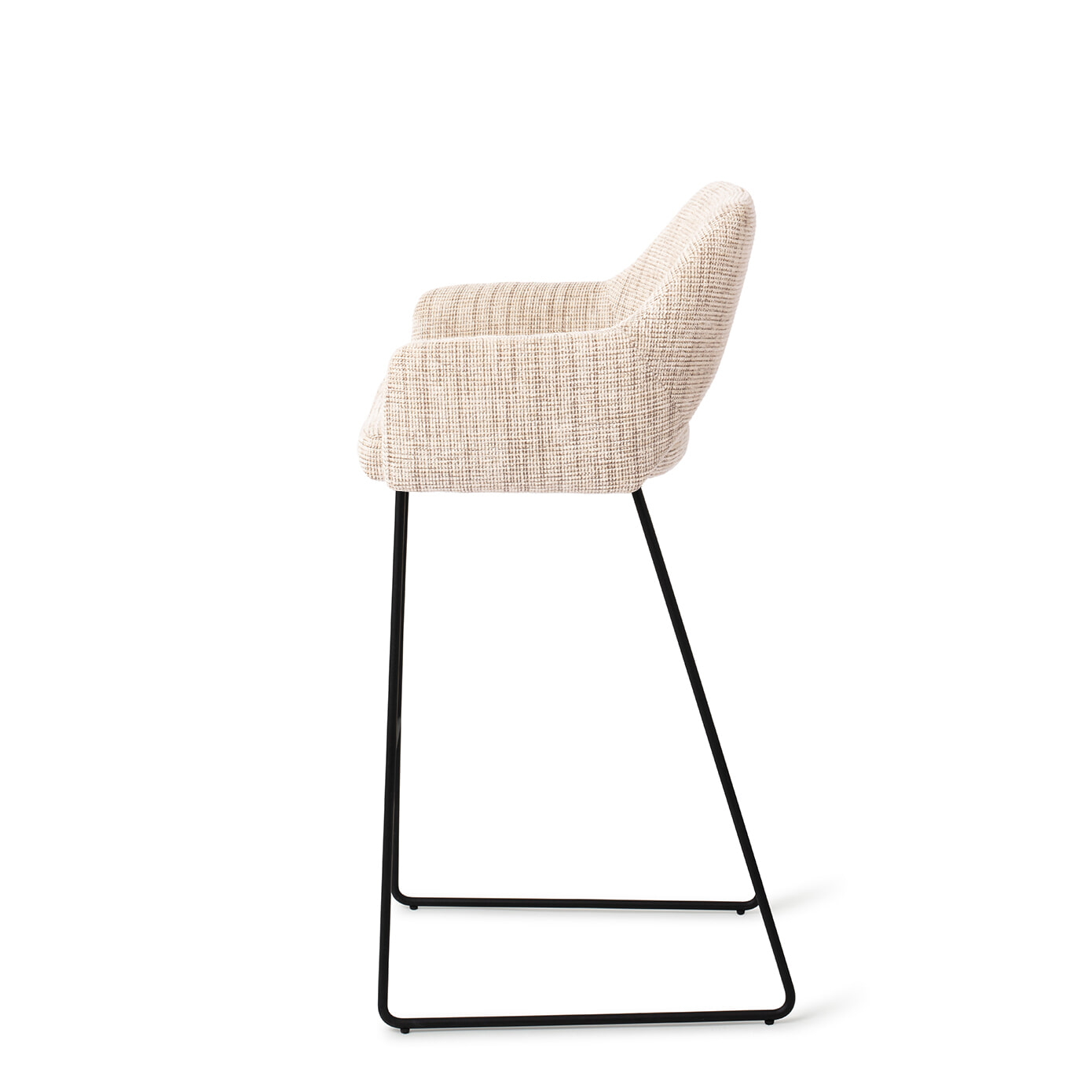 Jesper Home Barkruk 'Yanai' Slide Black, kleur Caramel Grid (zithoogte 75cm)