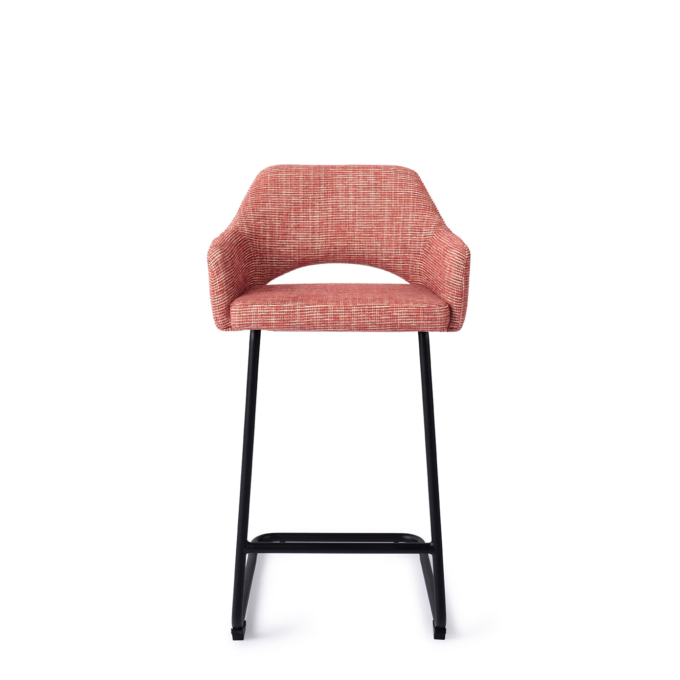 Jesper Home Barstoel 'Yanai' Arch Black, kleur Berry Bars (zithoogte 66cm)