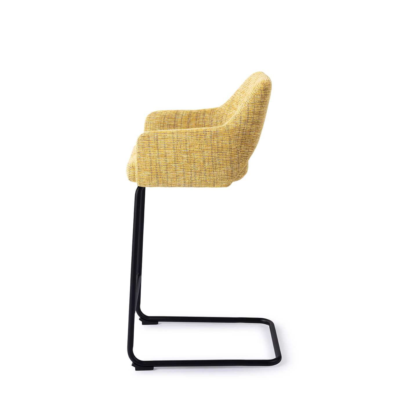 Jesper Home Barstoel 'Yanai' Arch Black, kleur Lemon Lines (zithoogte 66cm)