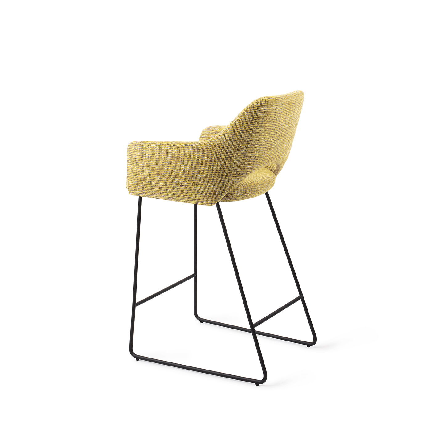 Jesper Home Barstoel 'Yanai' Slide Black, kleur Lemon Lines (zithoogte 65cm)