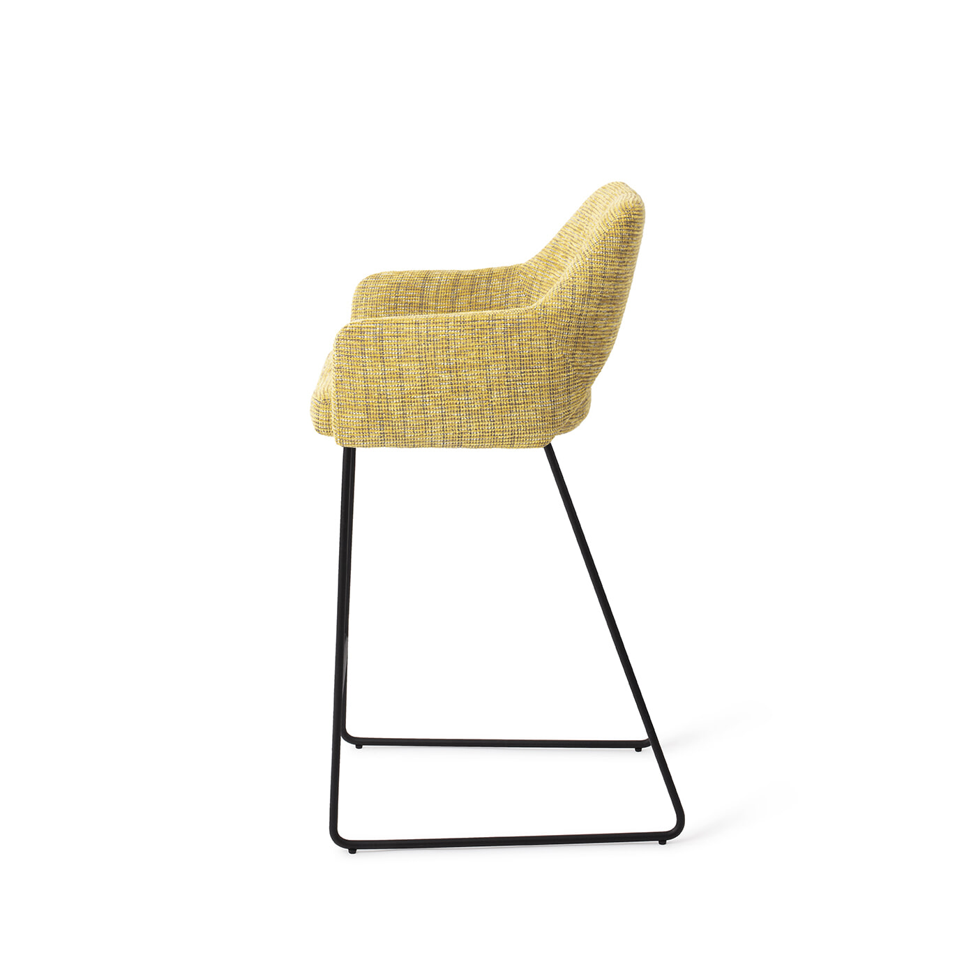 Jesper Home Barstoel 'Yanai' Slide Black, kleur Lemon Lines (zithoogte 65cm)