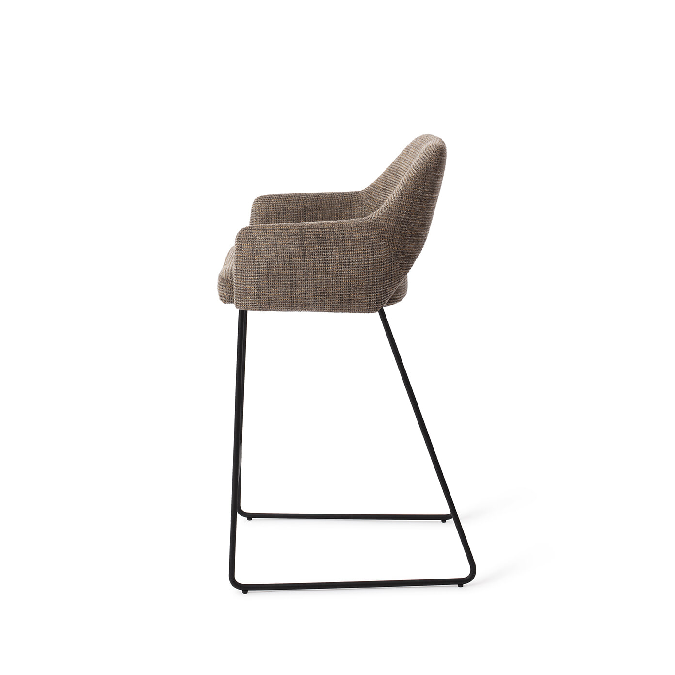 Jesper Home Barstoel 'Yanai' Slide Black, kleur Checked Chestnut (zithoogte 65cm)