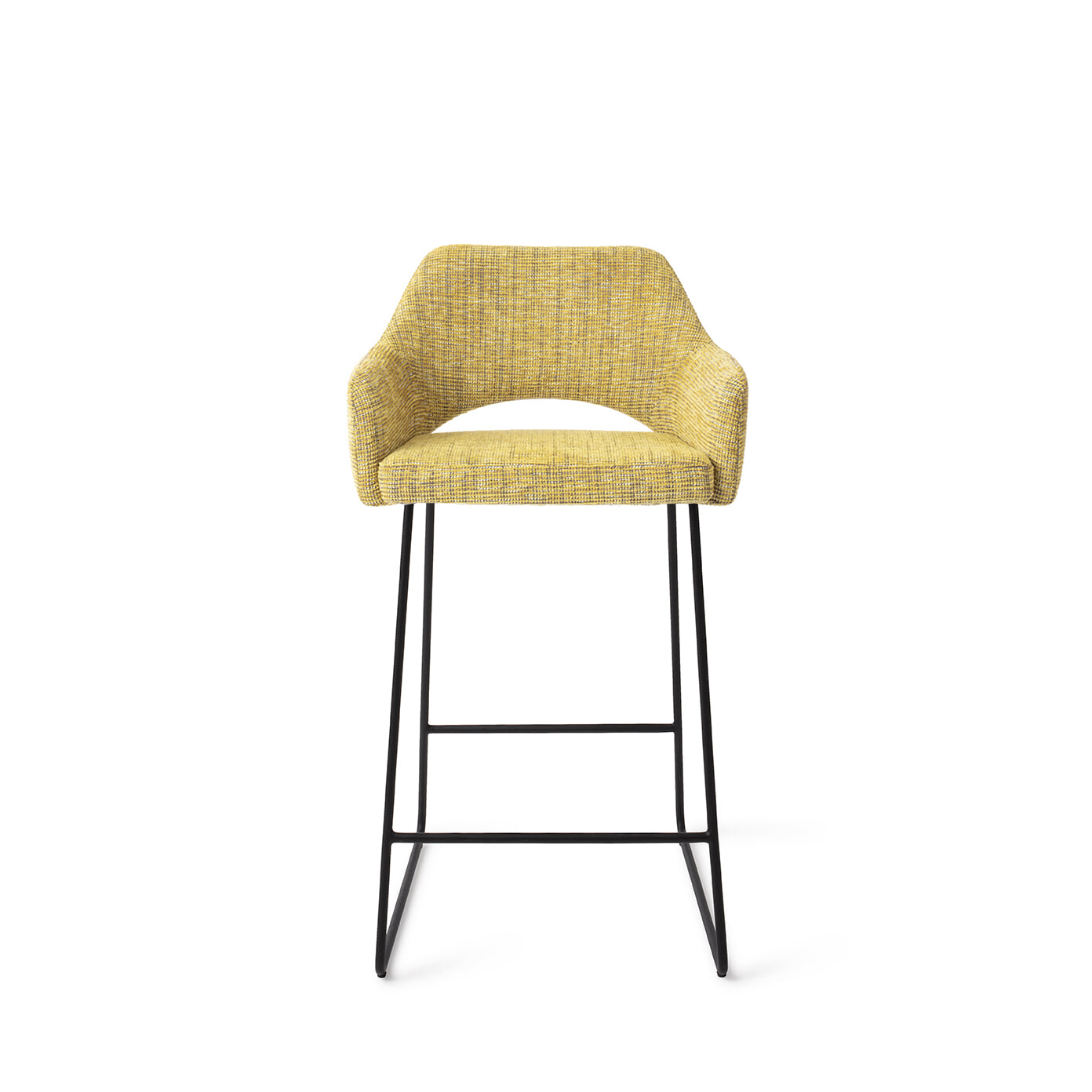 Jesper Home Barstoel 'Yanai' Slide Black, kleur Lemon Lines (zithoogte 65cm)