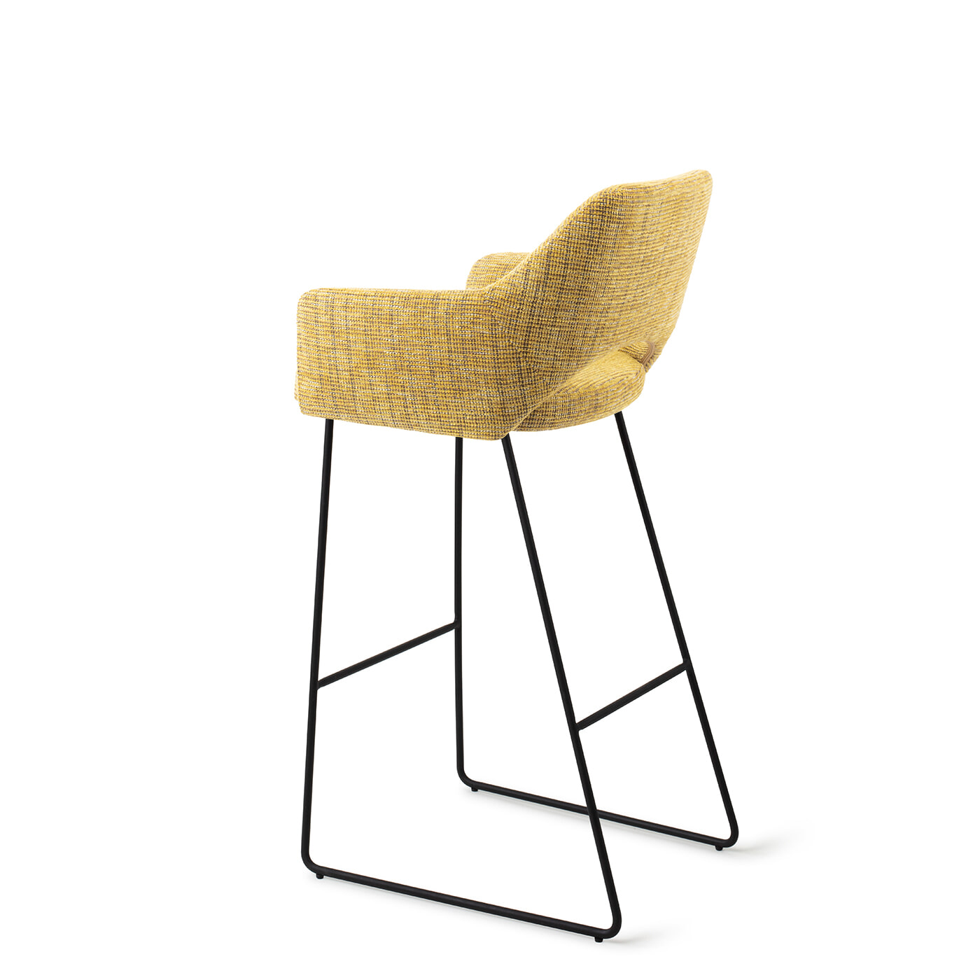 Jesper Home Barkruk 'Yanai' Slide Black, kleur Lemon Lines (zithoogte 75cm)