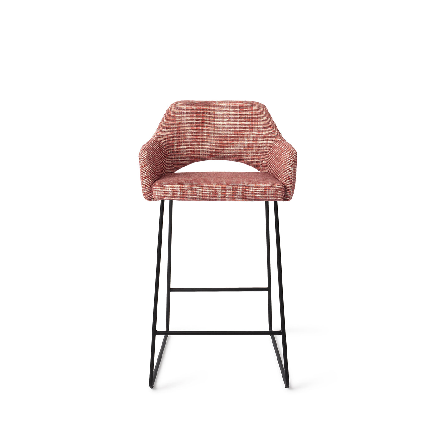 Jesper Home Barstoel 'Yanai' Slide Black, kleur Berry Bars (zithoogte 65cm)