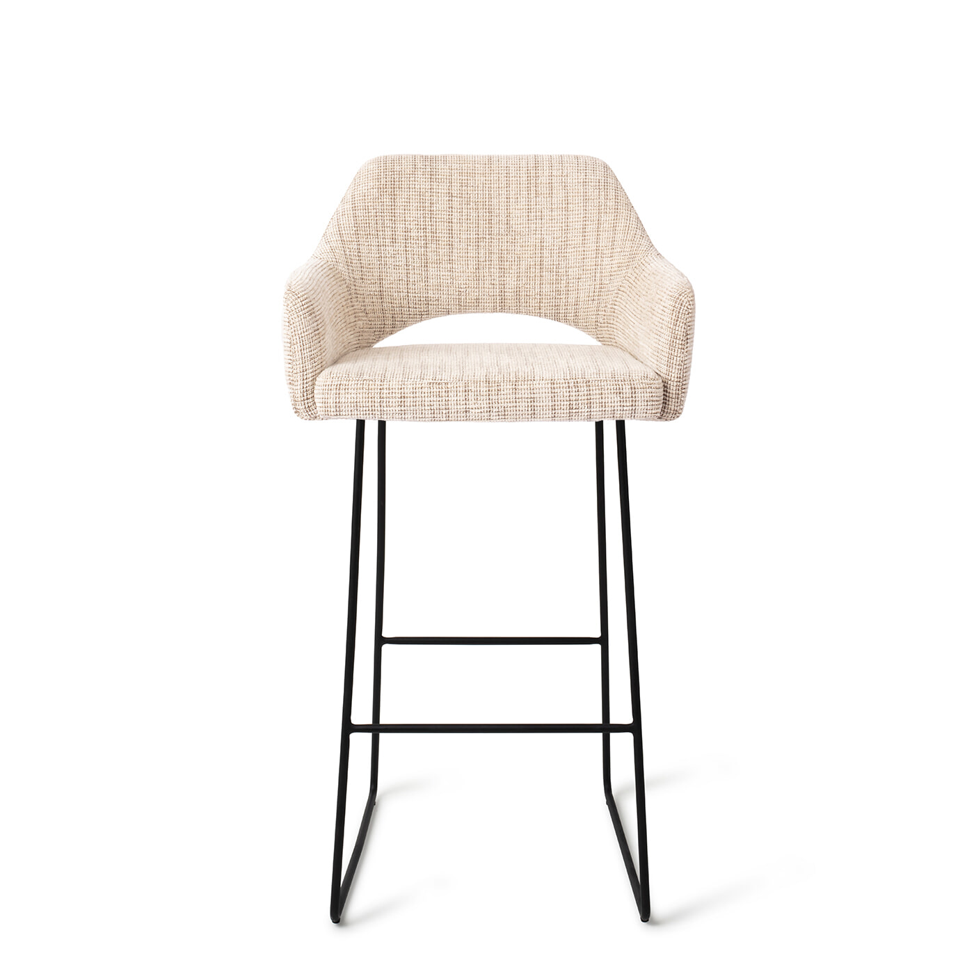 Jesper Home Barkruk 'Yanai' Slide Black, kleur Caramel Grid (zithoogte 75cm)