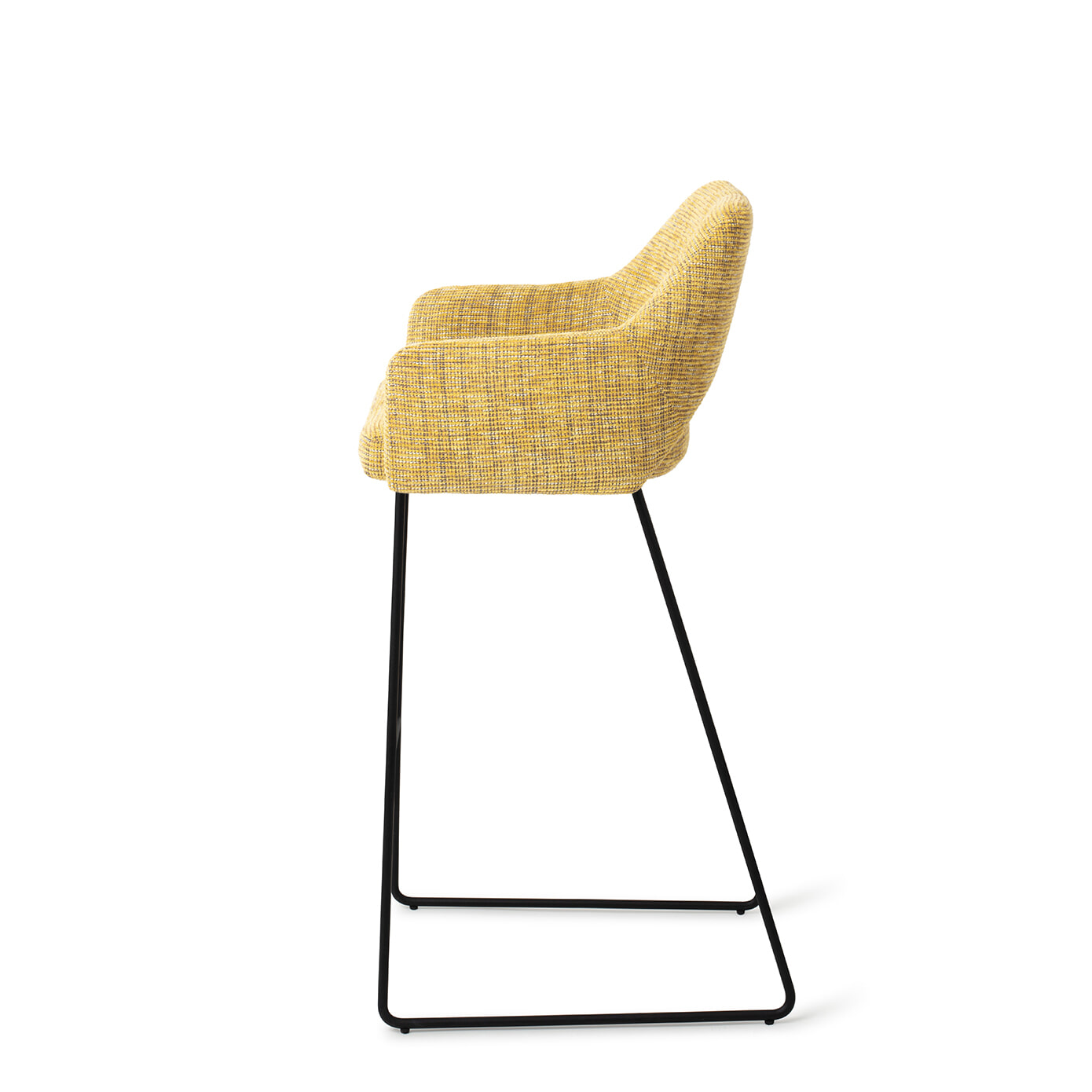 Jesper Home Barkruk 'Yanai' Slide Black, kleur Lemon Lines (zithoogte 75cm)