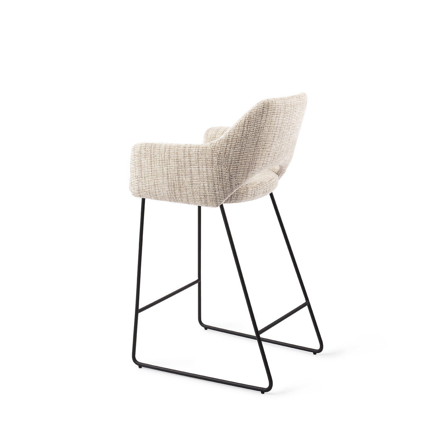 Jesper Home Barstoel 'Yanai' Slide Black, kleur Caramel Grid (zithoogte 65cm)
