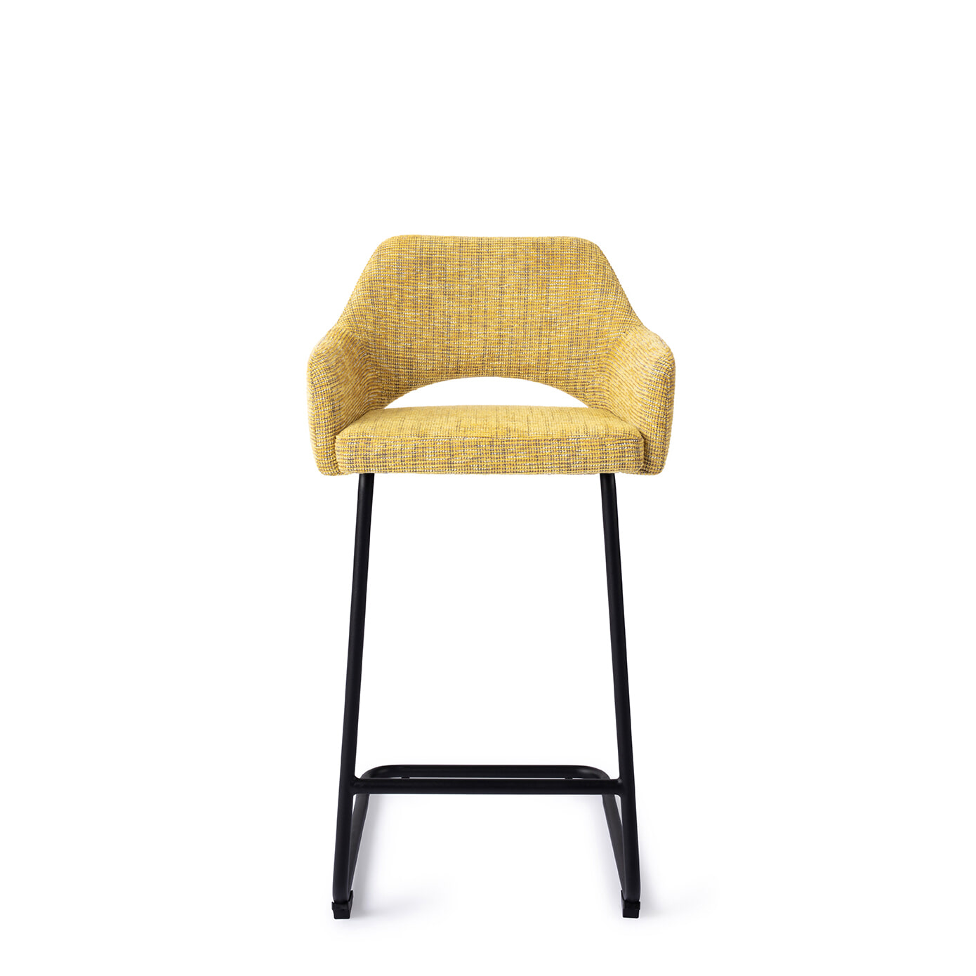 Jesper Home Barstoel 'Yanai' Arch Black, kleur Lemon Lines (zithoogte 66cm)