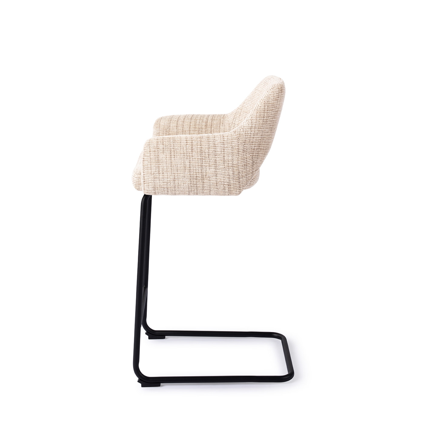 Jesper Home Barstoel 'Yanai' Arch Black, kleur Caramel Grid (zithoogte 66cm)