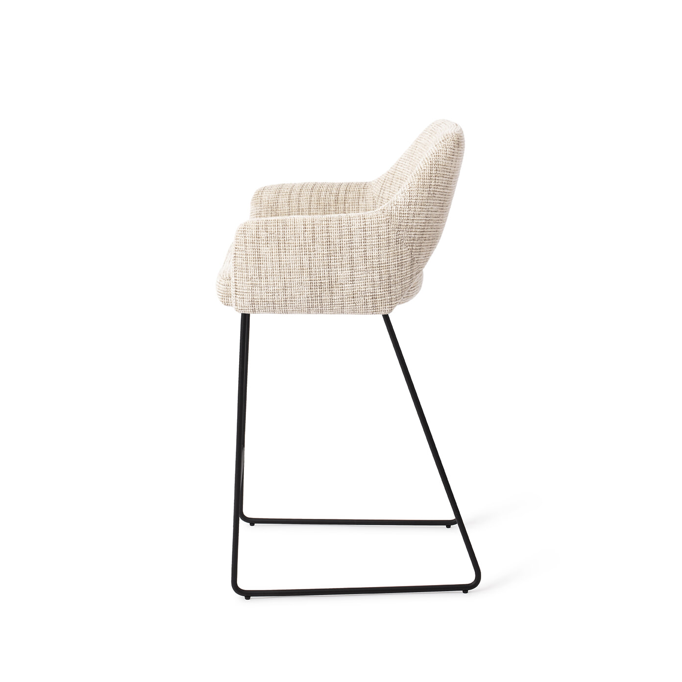 Jesper Home Barstoel 'Yanai' Slide Black, kleur Caramel Grid (zithoogte 65cm)