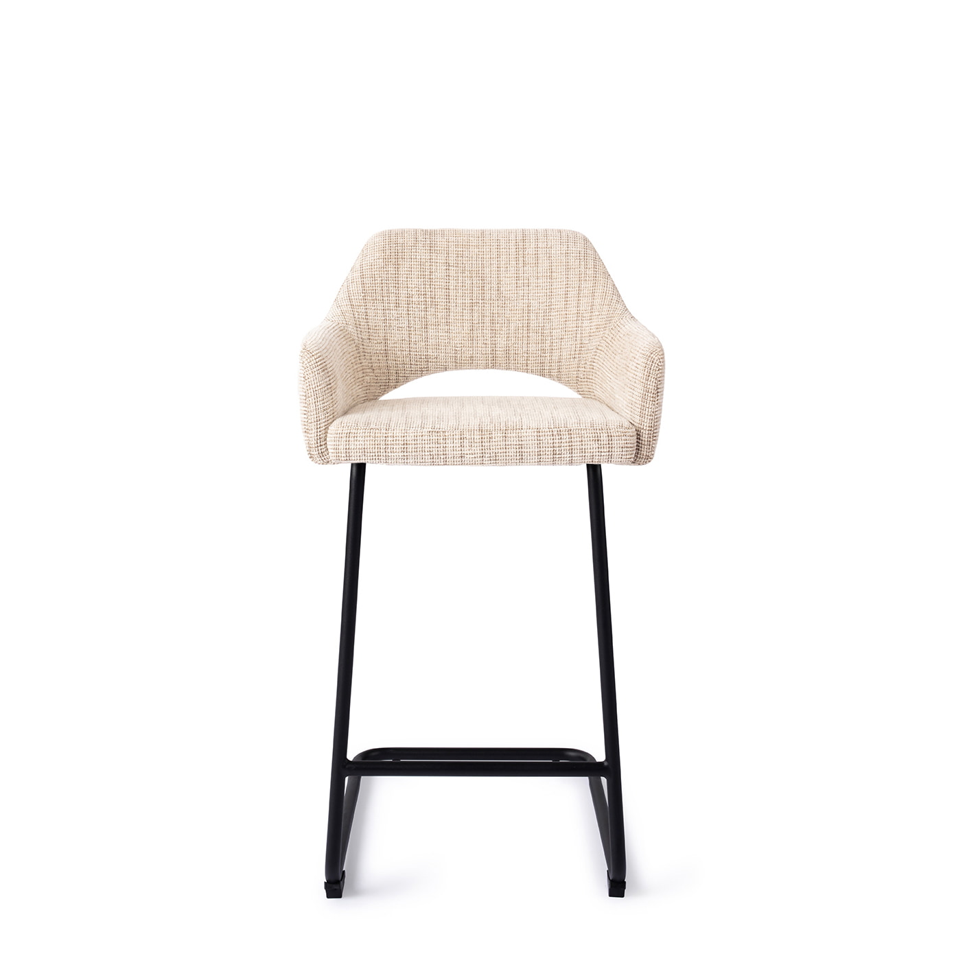Jesper Home Barstoel 'Yanai' Arch Black, kleur Caramel Grid (zithoogte 66cm)
