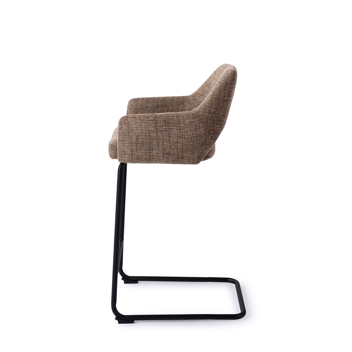 Jesper Home Barstoel 'Yanai' Arch Black, kleur Checked Chestnut (zithoogte 66cm)