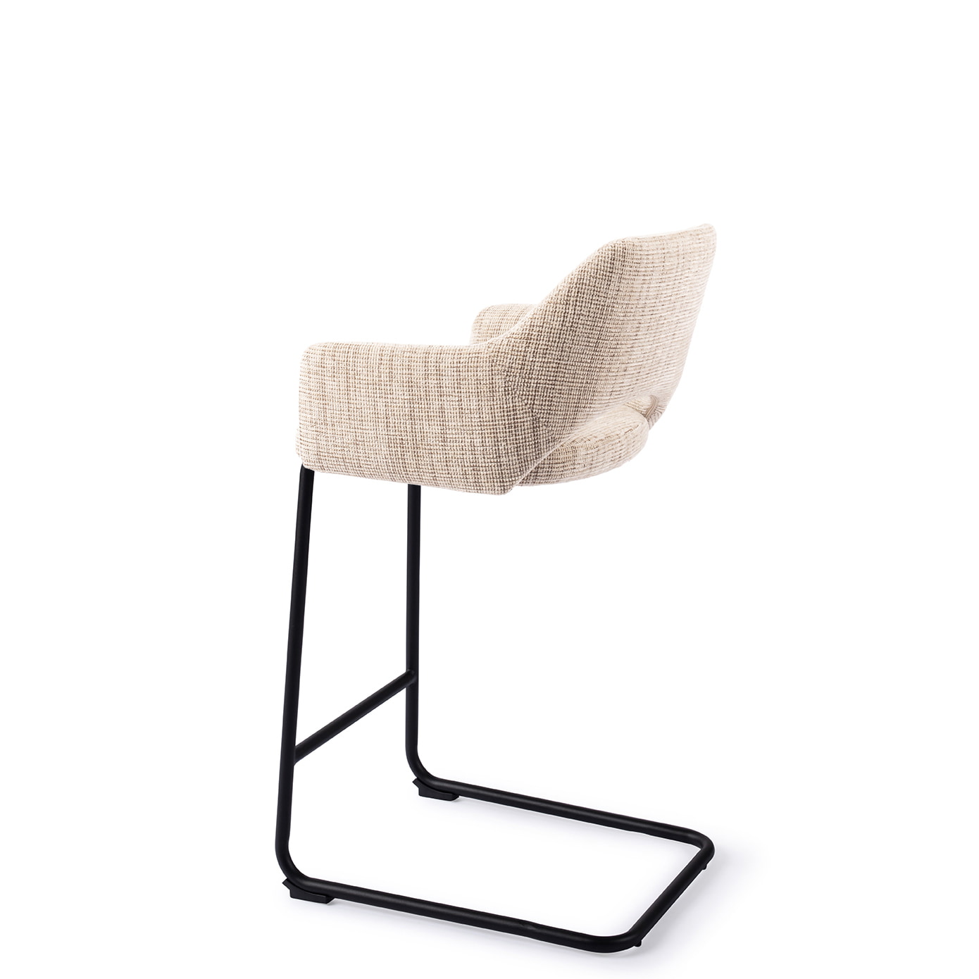 Jesper Home Barstoel 'Yanai' Arch Black, kleur Caramel Grid (zithoogte 66cm)