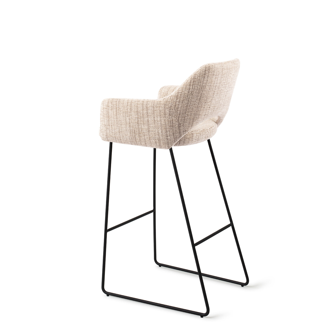 Jesper Home Barkruk 'Yanai' Slide Black, kleur Caramel Grid (zithoogte 75cm)