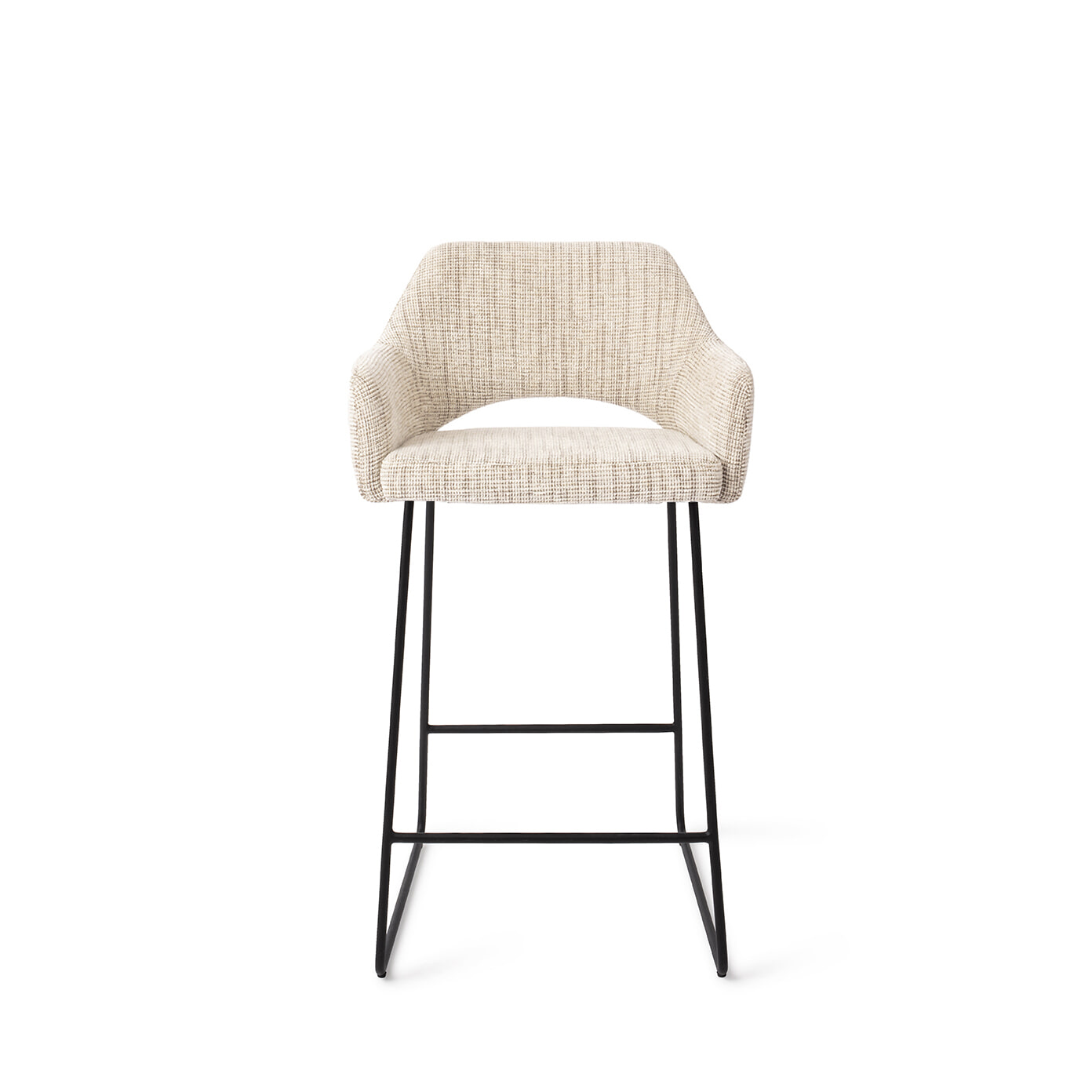 Jesper Home Barstoel 'Yanai' Slide Black, kleur Caramel Grid (zithoogte 65cm)