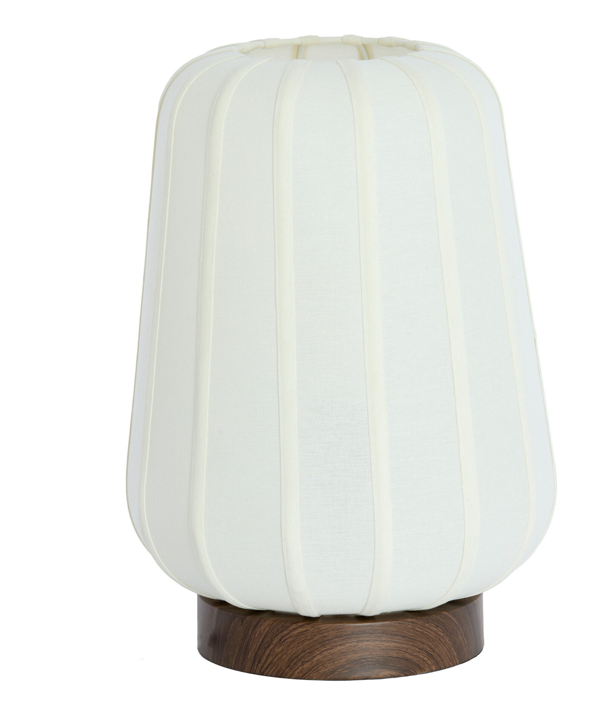 Light & Living Tafellamp Bibia Stof en hout, 42cm - Wit - Rond