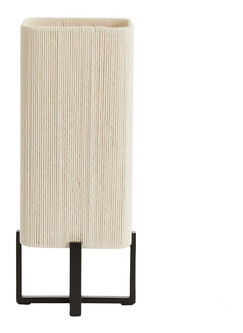 Light & Living Tafellamp Wyn Touw, 39cm - Crème - Vierkant