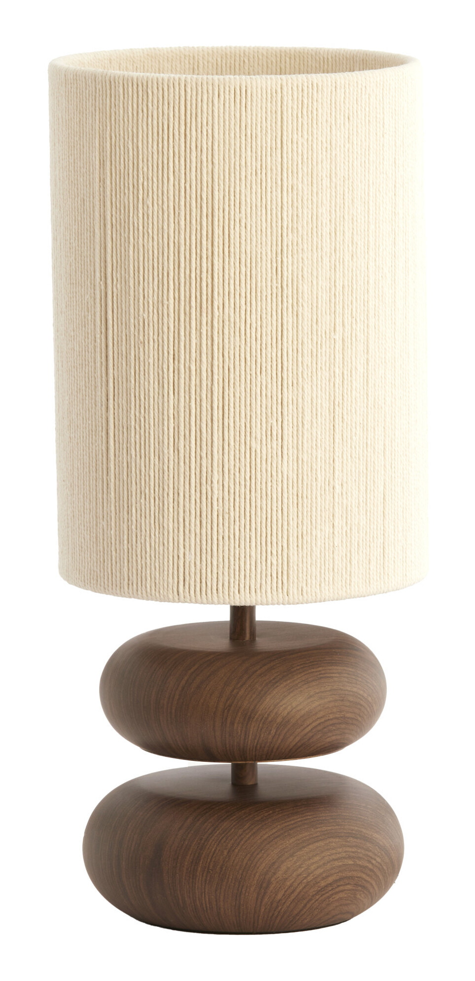 Light & Living Tafellamp Danialo Touw en houtlook, 50cm - Donkerbruin - Rond