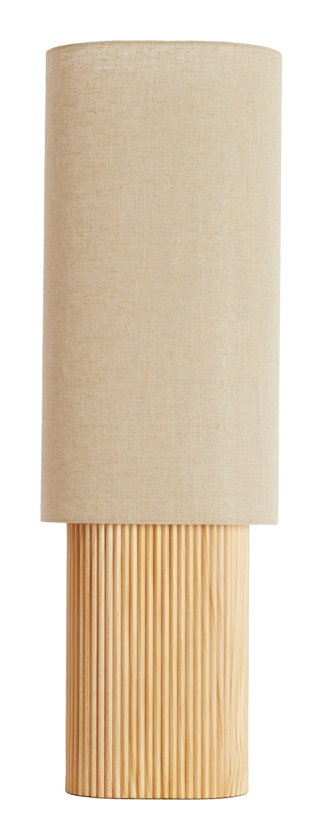 Light & Living Tafellamp Laslo Linnen en hout, 94cm - NATUREL - Ovaal