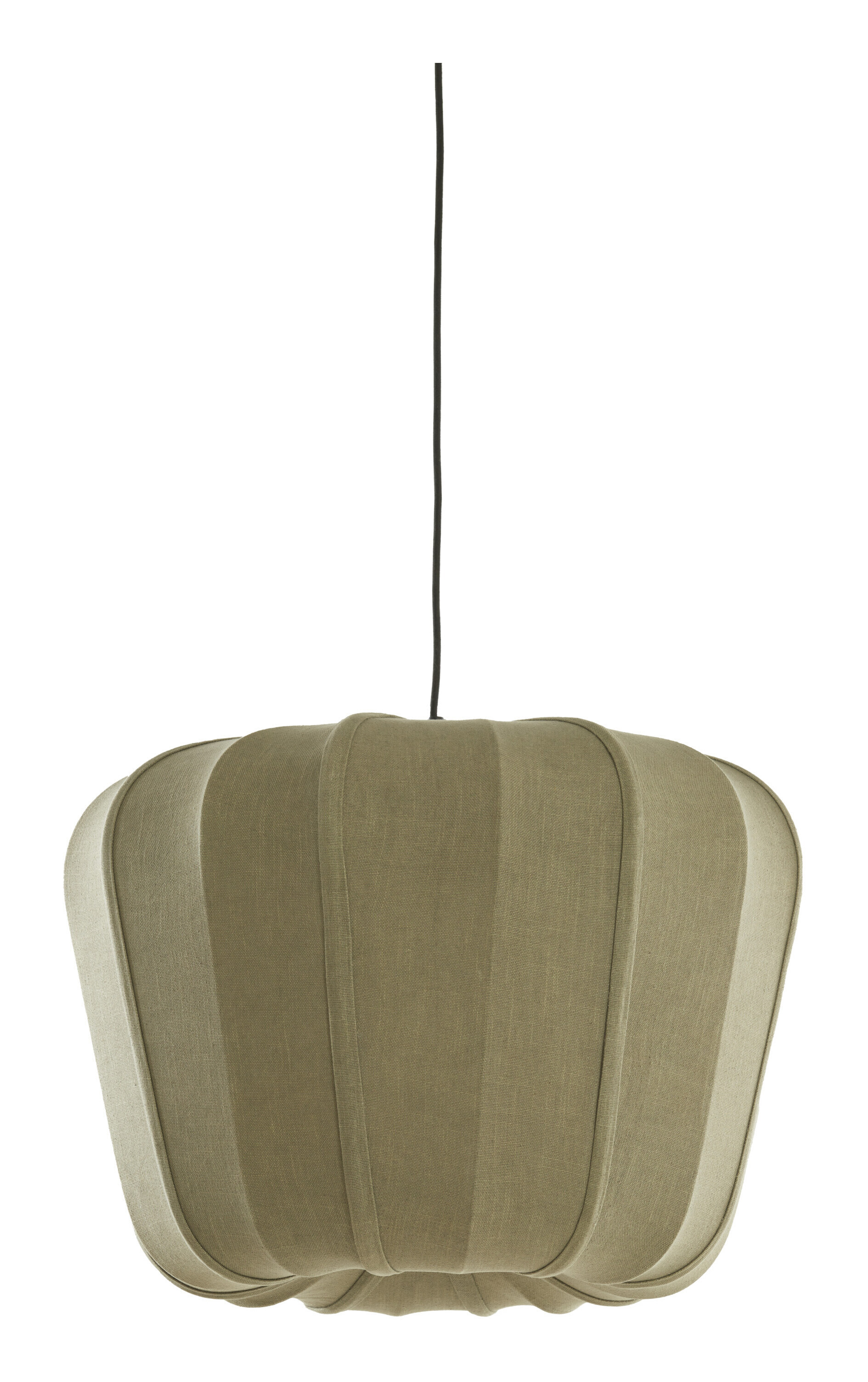 Light & Living Hanglamp Zubedo Textiel, Ø60cm - Olijfgroen - Rond
