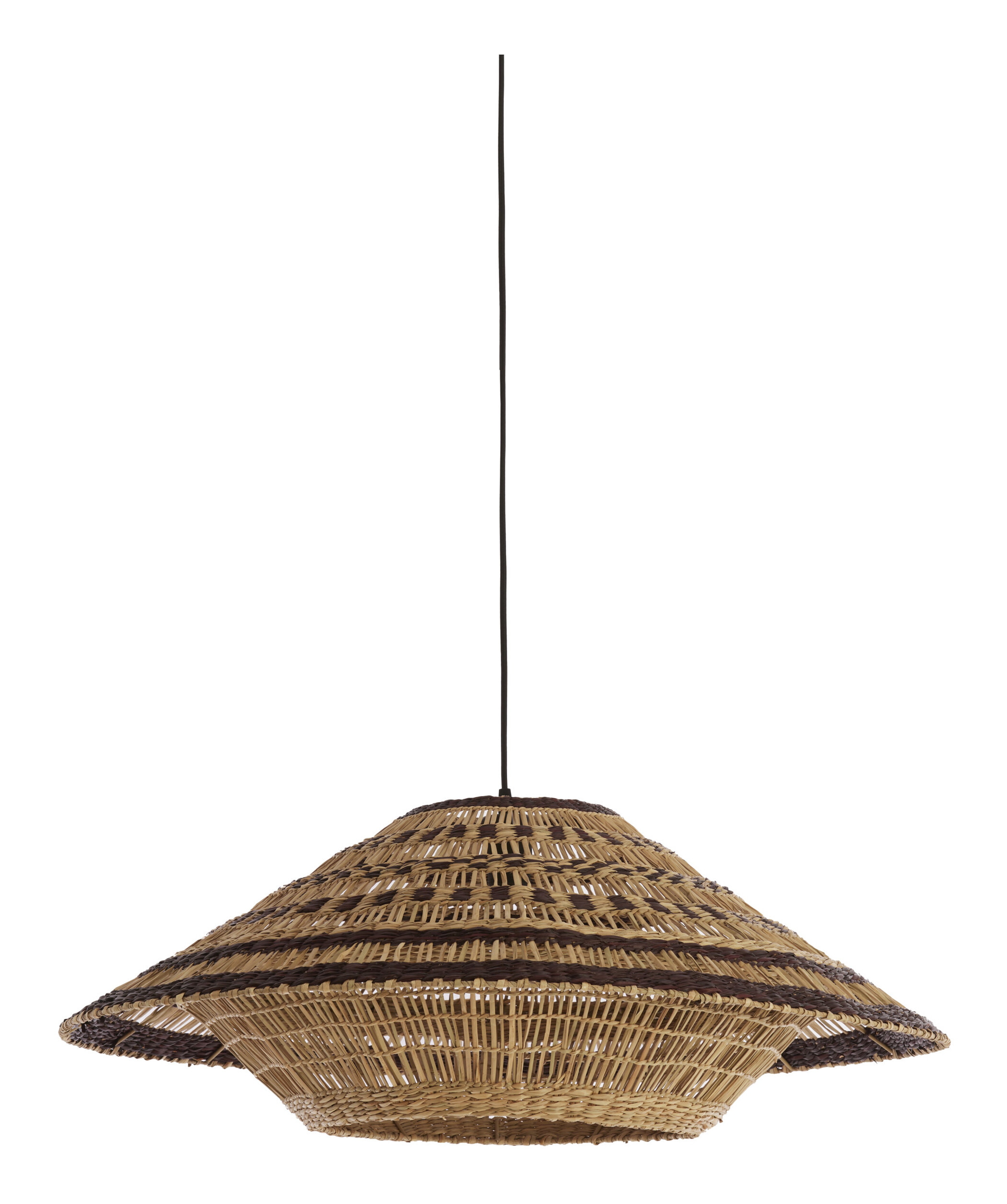 Light & Living Hanglamp Owana Zeegras, Ø80cm - Naturel/Bruin - Rond