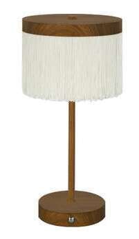 Light & Living Tafellamp Diny LED, 35cm - Crème/Donkerbruin - Rond