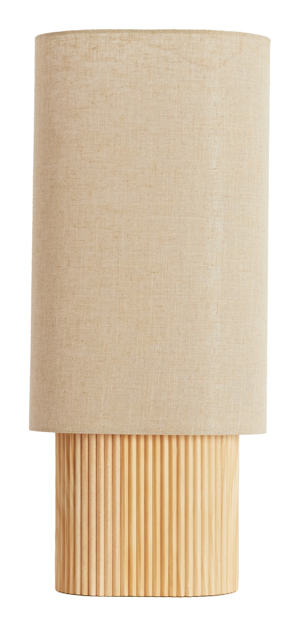 Light & Living Tafellamp Laslo Linnen en hout, 70cm - Naturel - Ovaal