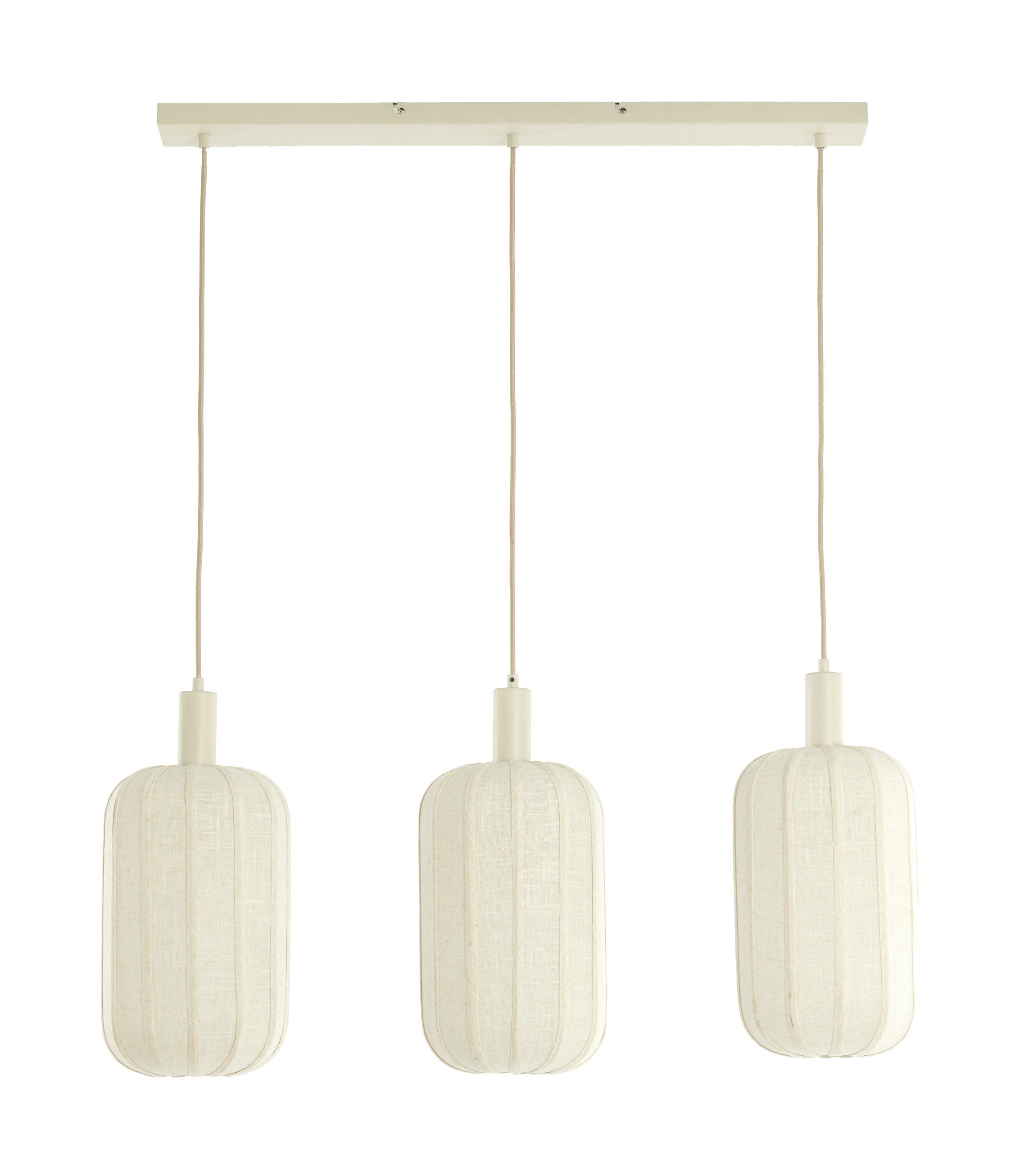 Light & Living Hanglamp Tufia 3-lamps, Linnen - Crème