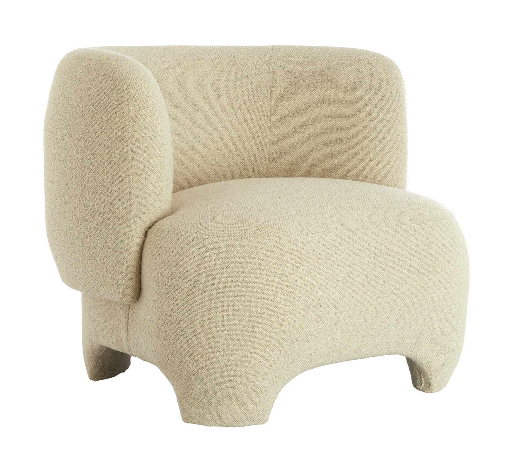 Light & Living Fauteuil Zenica Bouclé - Crème - Organisch