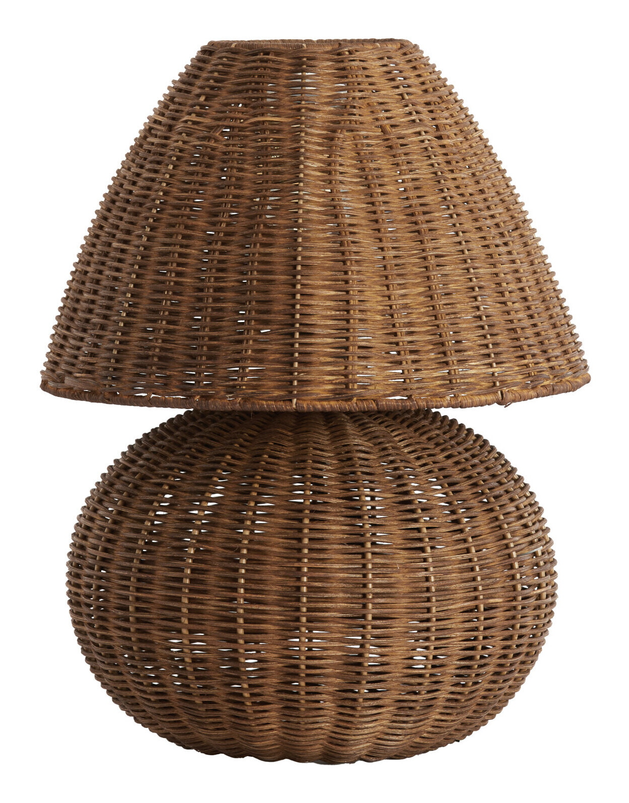 Light & Living Tafellamp Mavon Rotan, 35cm - Donkerbruin - Rond
