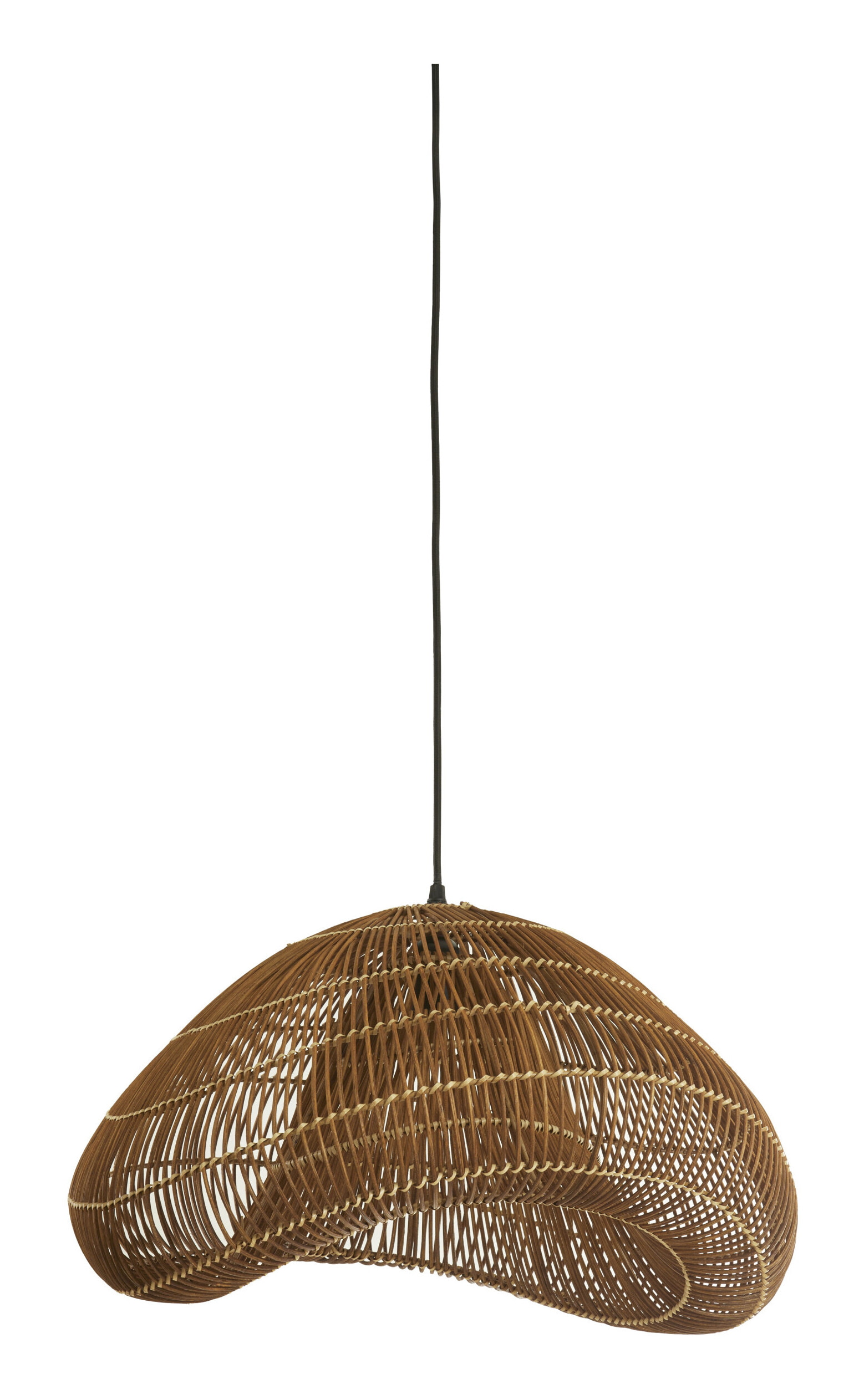 Light & Living Hanglamp Janzur Rotan, 54cm - Donkerbruin - Ovaal