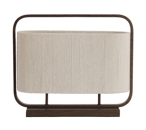 Light & Living Tafellamp Lecce Touw en bruine houtlook, 2-lamps - Crème