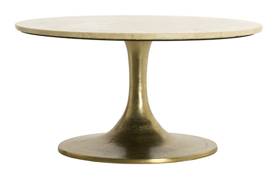 Light & Living Ronde Salontafel Tomar Marmerlook, Ø74cm - Beige