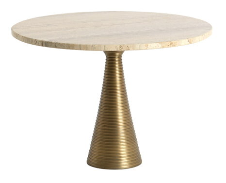 Light & Living Ronde Salontafel Bahia Travertin, Ø50cm - Beige,Brons