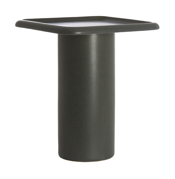 Light & Living Bijzettafel Luarca Keramiek, 45 x 45cm - Mat Zwart - Rond