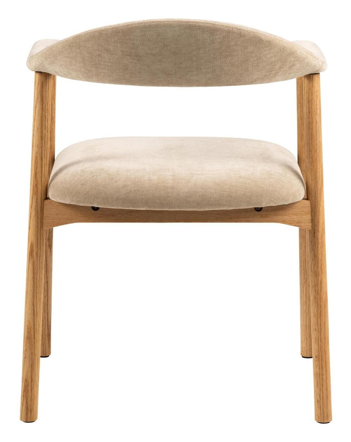 Bendt Eetkamerstoel 'Gerado' Eikenhout en chenille, kleur Beige