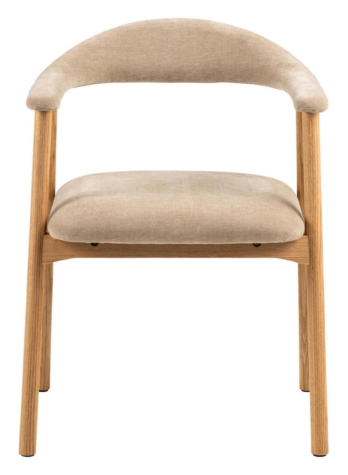 Bendt Eetkamerstoel 'Gerado' Eikenhout en chenille, kleur Beige