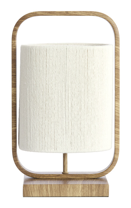 Light & Living Tafellamp Lecce Touw en naturel houtlook, 1-lamps