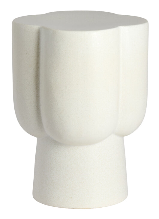 Light & Living Organische Bijzettafel Junto Keramiek, Ø35cm - Crème - Rond
