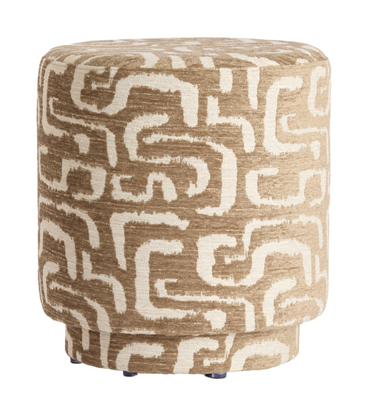 Light & Living Poef Davonte &Oslash;40cm - Groengrijs/Beige - Rond