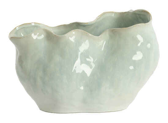 Light & Living Vaas Telmo Keramiek, 25cm - Lichtblauw