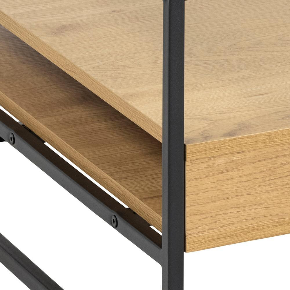 Bendt Salontafel 'Maikel' Eiken en glas, 80 x 80cm